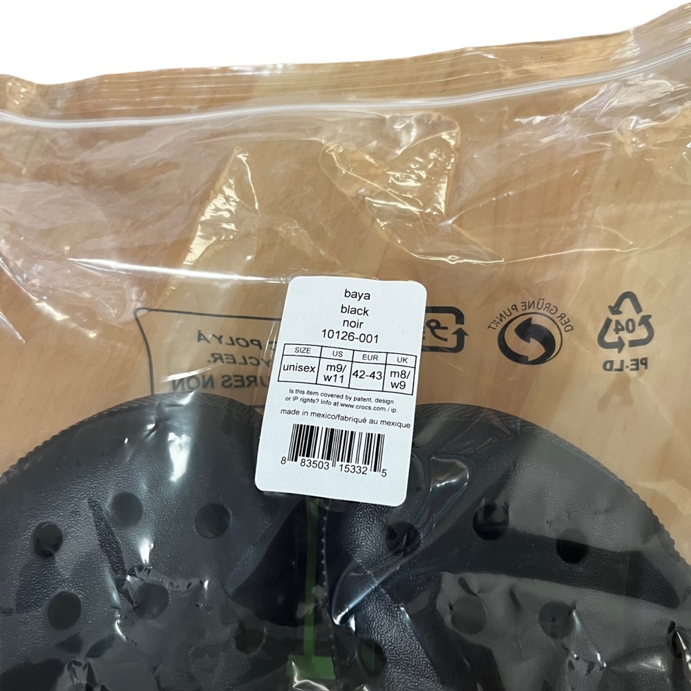 Crocs Baya Black New Size men 9 / women 11 - Picture 3 of 3